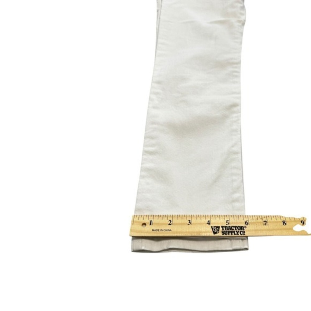 Rock Republic White Denim Capri Jeans Distressed Cuffed Hem Size 7